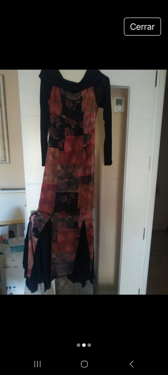 Vestido largo gasa multicolor