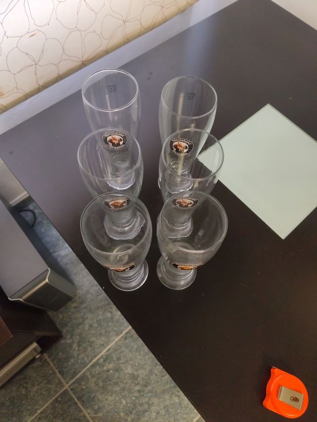 Lote 6 Copas Tubo Cerveza Franziskaner