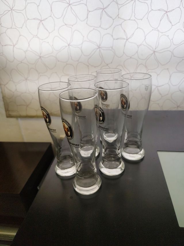 Lote 6 Copas Tubo Cerveza Franziskaner