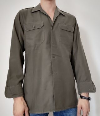 MILITARY SHIRT, OLIVE GREEN, M