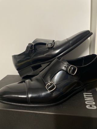 Zapatos negros traje piel talla 42