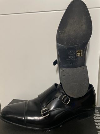 Zapatos negros traje piel talla 42