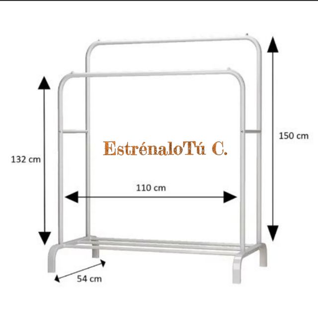 Appendiabiti metallico bianco doppio
