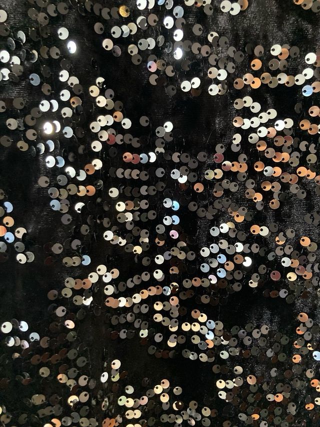 FIESTA Vestido lentejuelas negro-plata