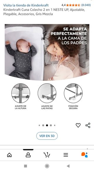 Cuna Colecho Kinderkraft 2 en 1