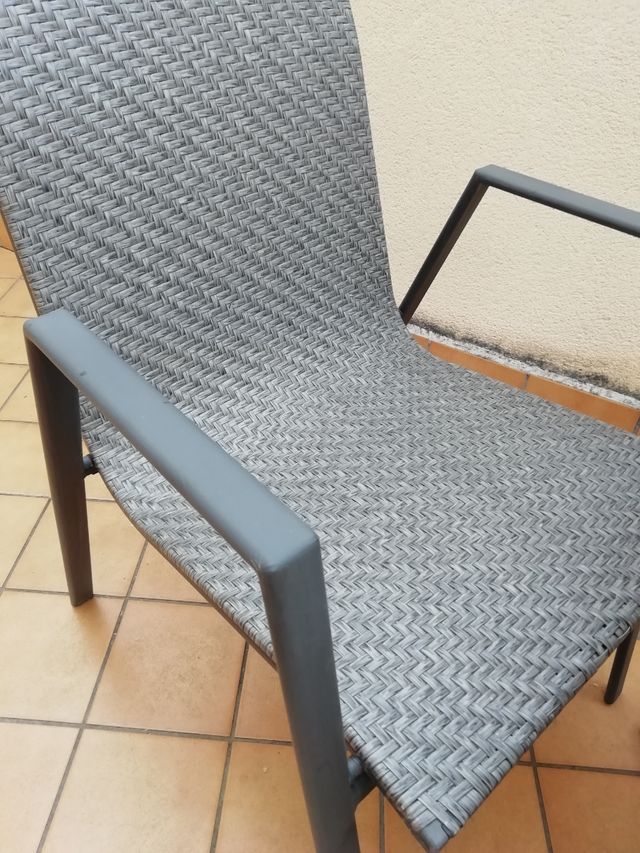 Mesa+2 sillas exterior - gris oscuro