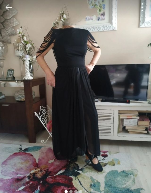 Vestido negro largo elegante