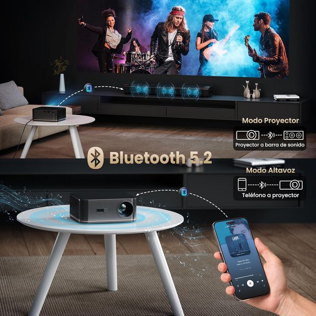 PROYECTOR 4K 1000ANSI WIFI BLUETOOTH CINE 300"