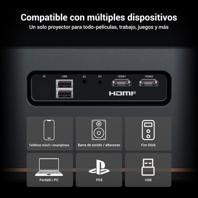 PROYECTOR 4K 1000ANSI WIFI BLUETOOTH CINE 300"