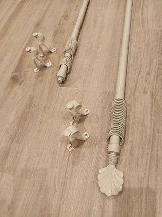 Barras cortina metal beige (2 unidades)