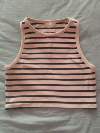 Top rayas rosa-negro
