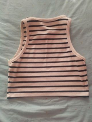 Top rayas rosa-negro