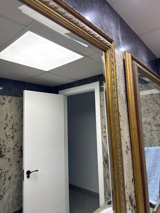 Espejo baño dorado - Marco madera 96x76