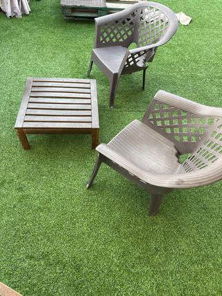 Conjunto Mesa y 2 sillas de jardín terraza
