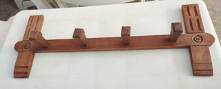 Perchero madera maciza - 4 ganchos