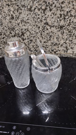 Coctelera y cubitera vintage