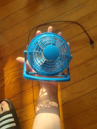 Mini ventilador USB azul