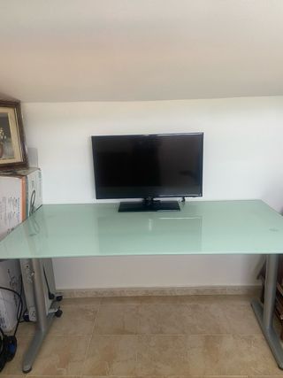Mesa escritorio cristal moderna