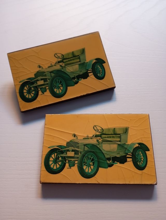 2 Mini cuadros coches antiguos