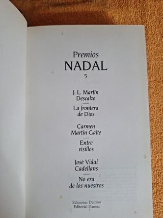Libro.  Premios Nadal 5