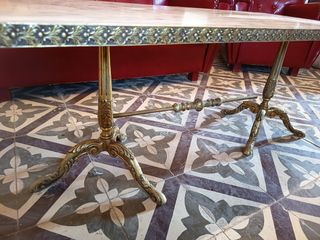 Mesa centro mármol-latón dorada