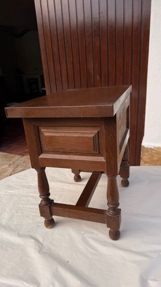 Mesita noche rústica madera maciza