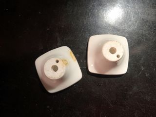 2 Tiradores porcelana rosa-blanca