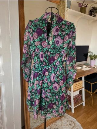 Vestido floral Zara multicolor
