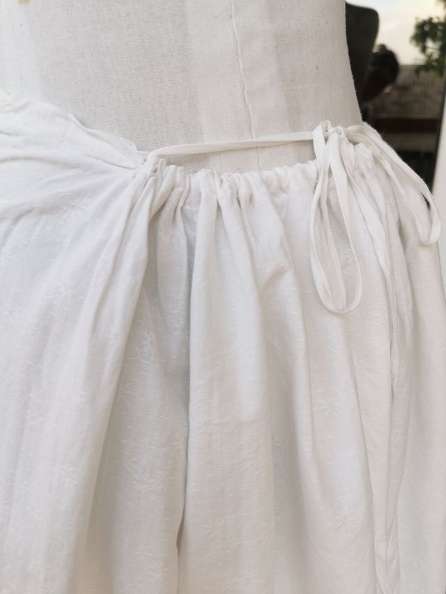 Falda enagua vintage algodón Dobby devoré blanca 