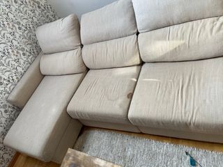 Sofá chaise longue beige