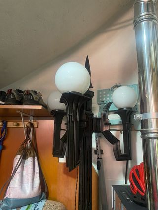 Lámpara 3 brazos estilo gótico, hecha artesanal