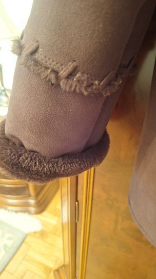 Chaquetón marrón chocolate. mujer talla 44