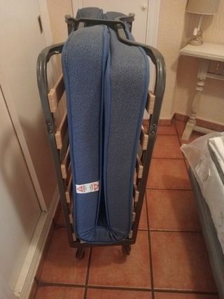 Cama plegable 80cm azul