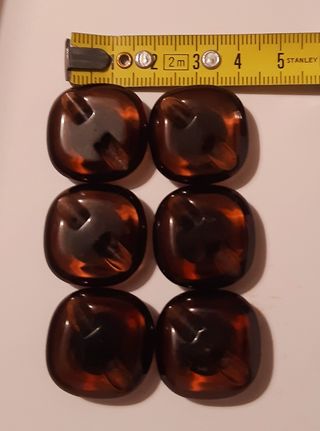 Set 6 Bottoni vintage marroni e madreperla