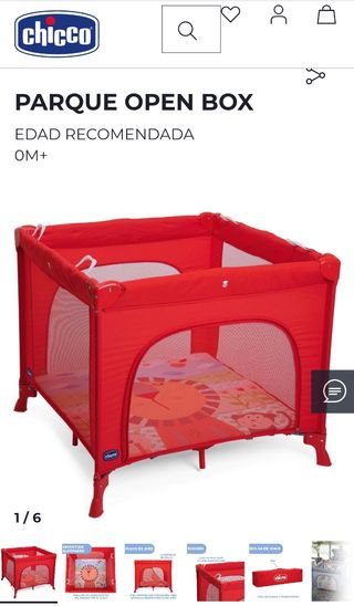 Parque infantil plegable rojo