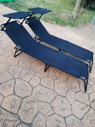 2 Tumbonas de jardín plegables