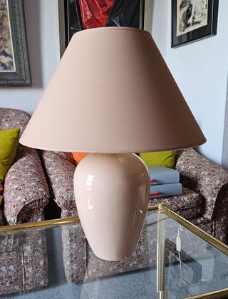 2 Lámparas sobremesa vintage beige