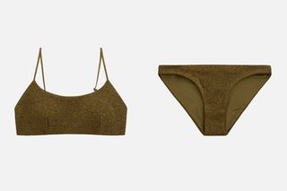 Bikini Oysho dorado-verde