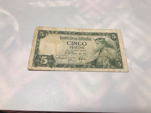 Billete 5 Pesetas España 1954