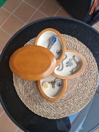 Joyero madera ovalado marrón