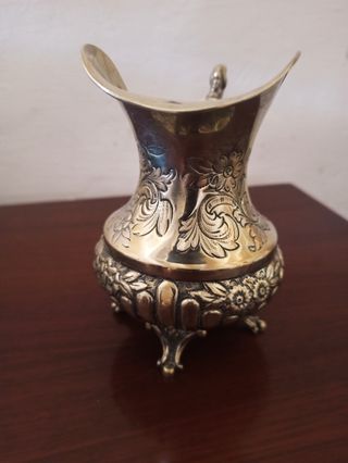 Jarra leche alpaca plateada antigua