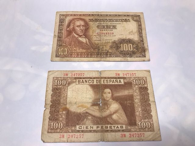 2 Billetes 100 Pesetas España año 53 y 48.