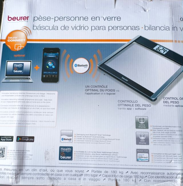 Báscula Beurer GS485 (cristal) NUEVA Bluetooth App