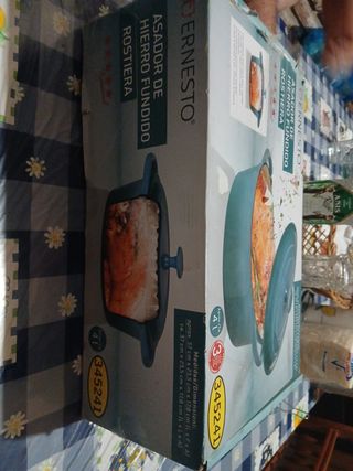 Olla de hierro fundido azul