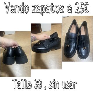 Zapatos negros talla 39 - sin usar