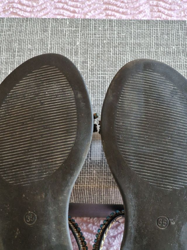 Sandali Onix neri e turchesi