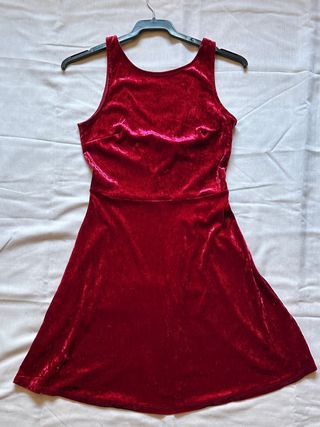 Vestido terciopelo rojo H&M - S
