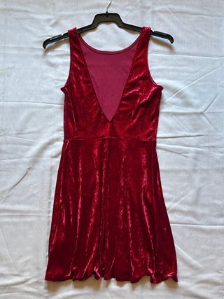 Vestido terciopelo rojo H&M - S