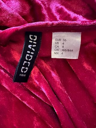 Vestido terciopelo rojo H&M - S