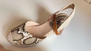 Alpargatas serpiente beige-marrón, talla 36